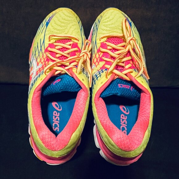 Mint Condition Asics GEL NIMBUS 17 Orange Turquoise White Womens 8 US 39.5 EUR - Picture 9 of 12